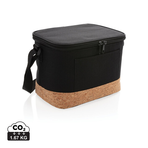 Two-Tone Kühltasche mit Korkdetails schwarz bedrucken, Art.-Nr. P422.261 Two-Tone Kühltasche mit Korkdetails schwarz bedrucken, Art.-Nr. P422.261