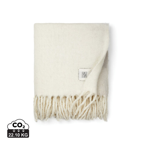 VINGA Saletto Decke aus Wollgemisch beige, beige bedrucken, Art.-Nr. V404033