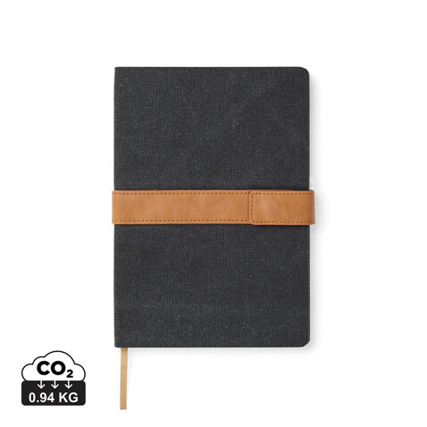 VINGA Bosler Notizbuch aus RCS recyceltem Papier schwarz bedrucken, Art.-Nr. V773301 VINGA Bosler Notizbuch aus RCS recyceltem Papier schwarz bedrucken, Art.-Nr. V773301
