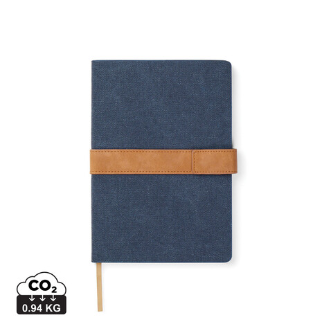 VINGA Bosler Notizbuch aus RCS recyceltem Papier navy blau bedrucken, Art.-Nr. V773305 VINGA Bosler Notizbuch aus RCS recyceltem Papier navy blau bedrucken, Art.-Nr. V773305