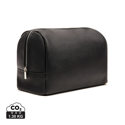 VINGA Bermond Kulturtasche aus RCS recyceltem PU schwarz bedrucken, Art.-Nr. V820001 VINGA Bermond Kulturtasche aus RCS recyceltem PU schwarz bedrucken, Art.-Nr. V820001