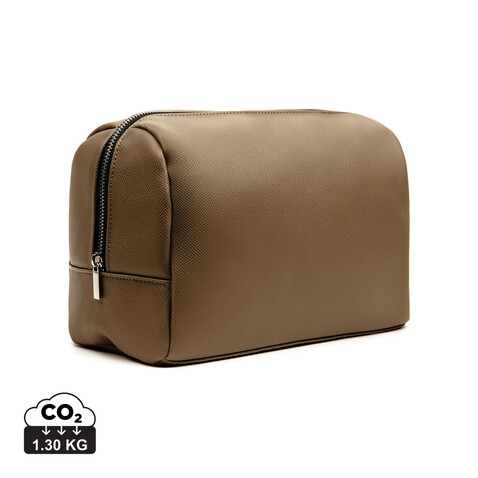 VINGA Bermond Kulturtasche aus RCS recyceltem PU braun bedrucken, Art.-Nr. V820009 VINGA Bermond Kulturtasche aus RCS recyceltem PU braun bedrucken, Art.-Nr. V820009