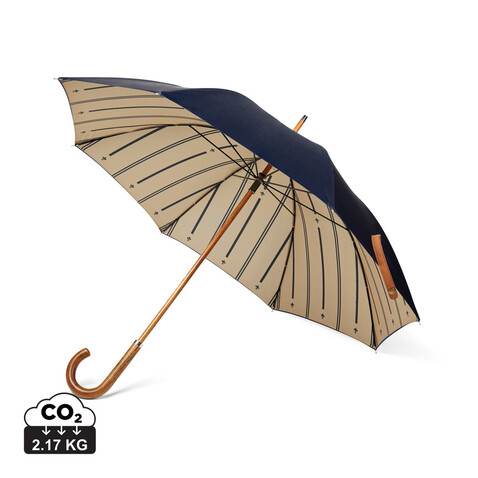 VINGA Bosler AWARE™ Regenschirm aus recyceltem PET navy blau bedrucken, Art.-Nr. V850005 VINGA Bosler AWARE™ Regenschirm aus recyceltem PET navy blau bedrucken, Art.-Nr. V850005