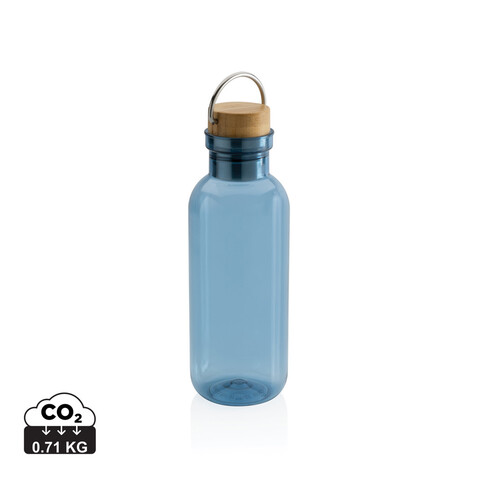 RCS rPET Flasche with Bambusdeckel und Griff blau bedrucken, Art.-Nr. P433.265 RCS rPET Flasche with Bambusdeckel und Griff blau bedrucken, Art.-Nr. P433.265