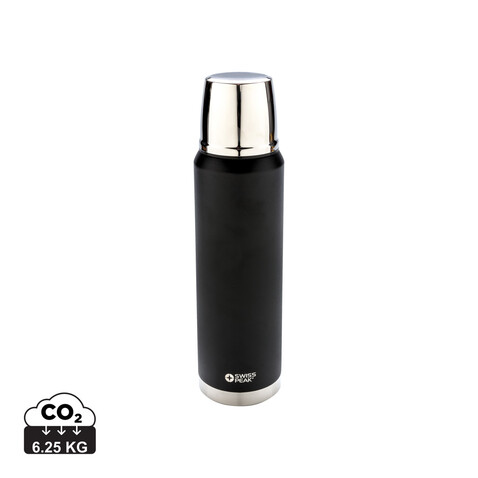 Swiss Peak Elite 1l Kupfer Vakuum Flasche schwarz bedrucken, Art.-Nr. P433.361