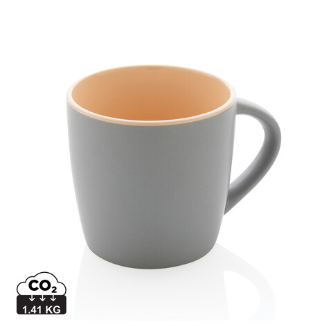 Keramiktasse innen coloriert, 300ml braun, grau bedrucken, Art.-Nr. P434.009 Keramiktasse innen coloriert, 300ml braun, grau bedrucken, Art.-Nr. P434.009