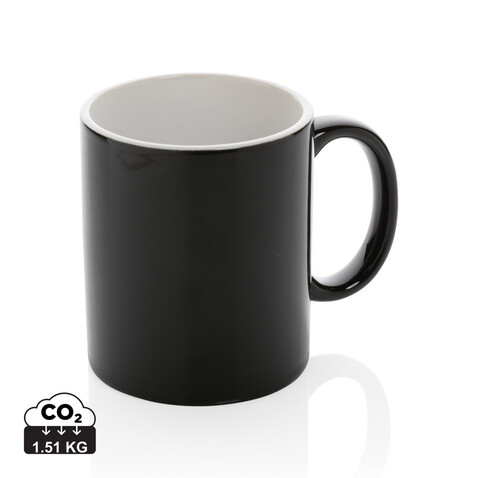 Basic Keramiktasse, 350ml schwarz bedrucken, Art.-Nr. P434.011