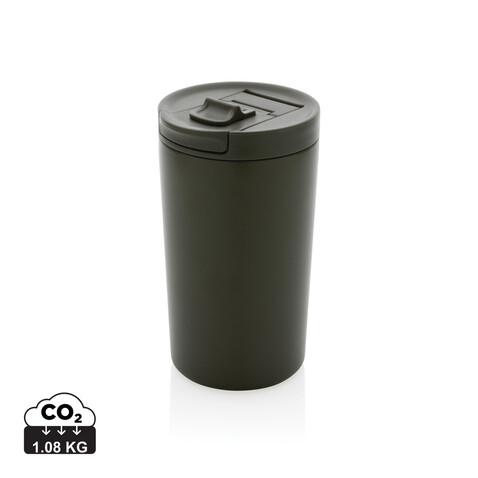 Doppelwandiger Vakuum-Becher aus RCS recyceltem SS grün bedrucken, Art.-Nr. P435.097 Doppelwandiger Vakuum-Becher aus RCS recyceltem SS grün bedrucken, Art.-Nr. P435.097