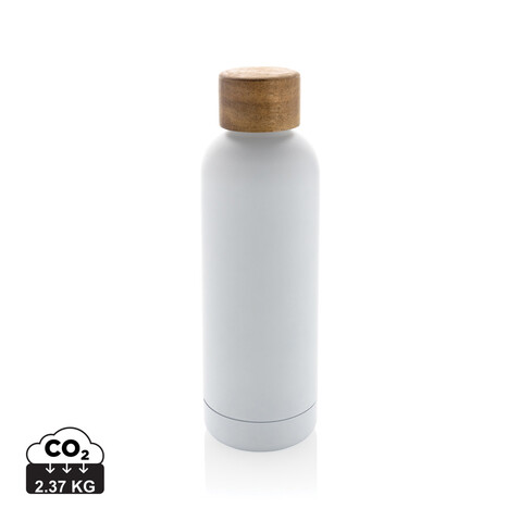 Wood Vakuumflasche aus RCS recyceltem Stainless-Steel weiß bedrucken, Art.-Nr. P435.533 Wood Vakuumflasche aus RCS recyceltem Stainless-Steel weiß bedrucken, Art.-Nr. P435.533