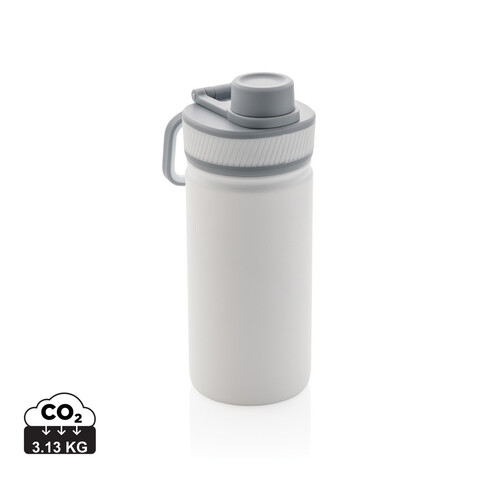 Sport Vakuum-Flasche aus Stainless Steel 550ml weiß, grau bedrucken, Art.-Nr. P436.193 Sport Vakuum-Flasche aus Stainless Steel 550ml weiß, grau bedrucken, Art.-Nr. P436.193