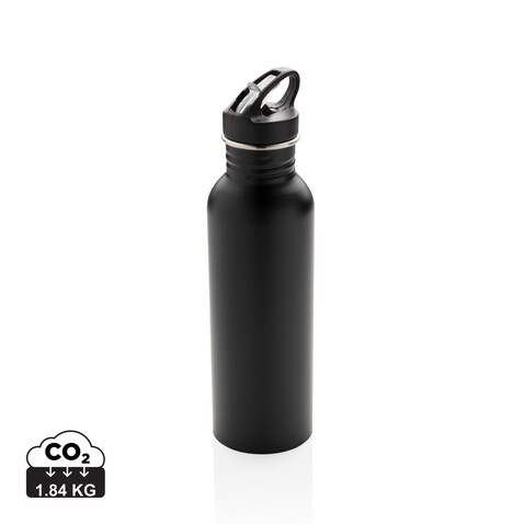 Deluxe Sportflasche aus Edelstahl schwarz bedrucken, Art.-Nr. P436.421