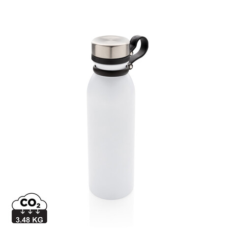 Kupfer-Vakuumisolierte Flasche mit Trageriemen weiß bedrucken, Art.-Nr. P436.713