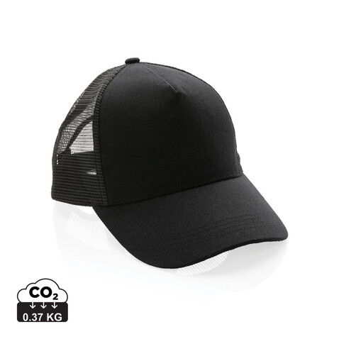 Impact AWARE™ 190gr Brushed rCotton 5 Panel Trucker-Cap schwarz bedrucken, Art.-Nr. P453.351 Impact AWARE™ 190gr Brushed rCotton 5 Panel Trucker-Cap schwarz bedrucken, Art.-Nr. P453.351