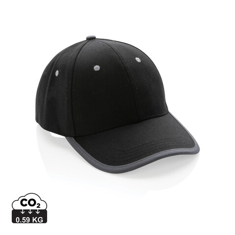 Impact AWARE™ 280gr Brushed rCotton 6 Panel Kontrast-Cap schwarz bedrucken, Art.-Nr. P453.361 Impact AWARE™ 280gr Brushed rCotton 6 Panel Kontrast-Cap schwarz bedrucken, Art.-Nr. P453.361