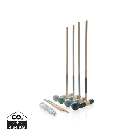 Krocket-Set aus Holz braun bedrucken, Art.-Nr. P453.539 Krocket-Set aus Holz braun bedrucken, Art.-Nr. P453.539