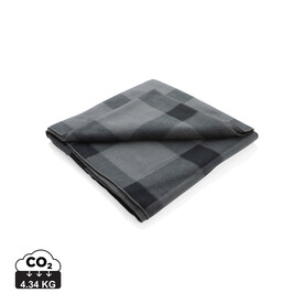 Weiche karierte Fleece-Decke anthrazit bedrucken, Art.-Nr. P459.052