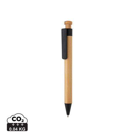 Bambus Stift mit Wheatstraw-Clip schwarz bedrucken, Art.-Nr. P610.541 Bambus Stift mit Wheatstraw-Clip schwarz bedrucken, Art.-Nr. P610.541