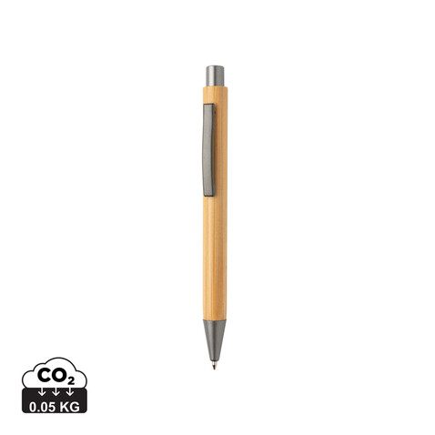 Slim Design Bambus Stift braun, silber bedrucken, Art.-Nr. P610.569 Slim Design Bambus Stift braun, silber bedrucken, Art.-Nr. P610.569