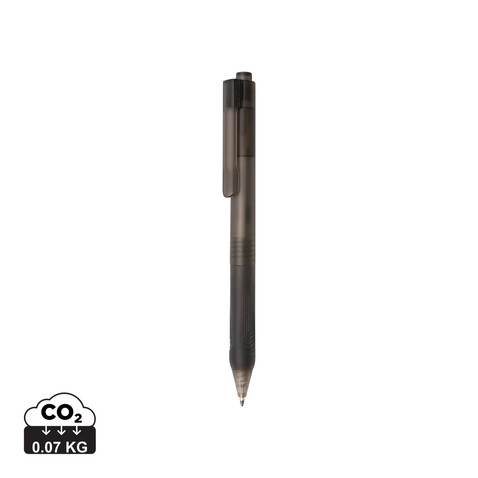 X9 Stift gefrostet mit Silikongriff schwarz bedrucken, Art.-Nr. P610.791 X9 Stift gefrostet mit Silikongriff schwarz bedrucken, Art.-Nr. P610.791