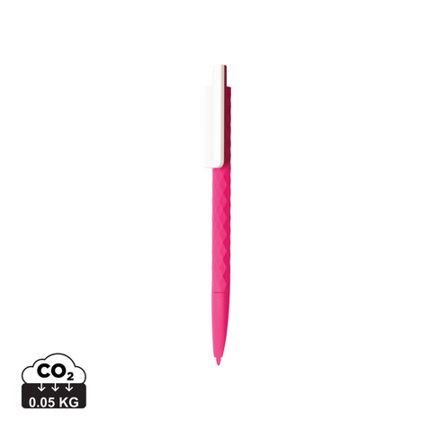X3-Stift mit Smooth-Touch rosa, weiß bedrucken, Art.-Nr. P610.960