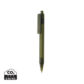 GRS rPET X8 transparenter Stift grün bedrucken, Art.-Nr. P611.077