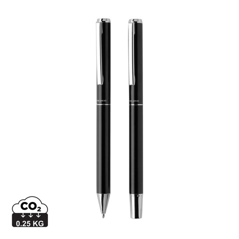 Swiss Peak Cedar Stifte-Set aus RCS recyceltem Aluminium schwarz bedrucken, Art.-Nr. P611.161 Swiss Peak Cedar Stifte-Set aus RCS recyceltem Aluminium schwarz bedrucken, Art.-Nr. P611.161