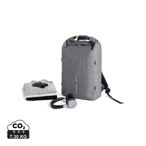Urban schnitthemmender Anti-Diebstahl-Rucksack grau, schwarz bedrucken, Art.-Nr. P705.642 Urban schnitthemmender Anti-Diebstahl-Rucksack grau, schwarz bedrucken, Art.-Nr. P705.642
