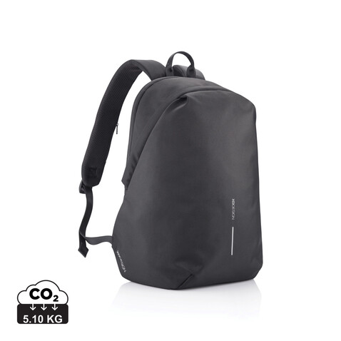 Bobby Soft, Anti-Diebstahl-Rucksack schwarz, grün bedrucken, Art.-Nr. P705.791 Bobby Soft, Anti-Diebstahl-Rucksack schwarz, grün bedrucken, Art.-Nr. P705.791