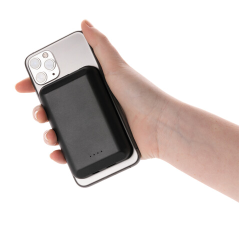 Magnetische 5.000 mAh Wireless Powerbank schwarz bedrucken, Art.-Nr. P322.281 Magnetische 5.000 mAh Wireless Powerbank schwarz bedrucken, Art.-Nr. P322.281