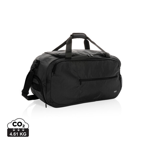 Swiss Peak AWARE™ RPET Sporttasche schwarz bedrucken, Art.-Nr. P707.151 Swiss Peak AWARE™ RPET Sporttasche schwarz bedrucken, Art.-Nr. P707.151