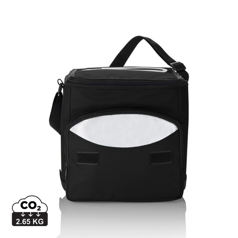 Kühltasche faltbar schwarz, silber bedrucken, Art.-Nr. P733.191
