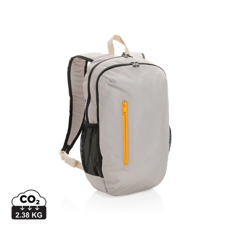 Impact AWARE™ 300D RPET Casual Rucksack weiß, orange bedrucken, Art.-Nr. P760.170 Impact AWARE™ 300D RPET Casual Rucksack weiß, orange bedrucken, Art.-Nr. P760.170