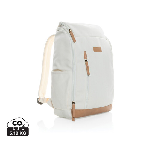 Impact AWARE™ 16 oz. r recyceltem canvas 15" Laptop-Rucksack off white bedrucken, Art.-Nr. P760.240