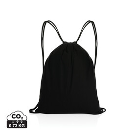 Impact AWARE™ recycelter Baumwoll-Sportbeutel 145gr schwarz bedrucken, Art.-Nr. P762.631