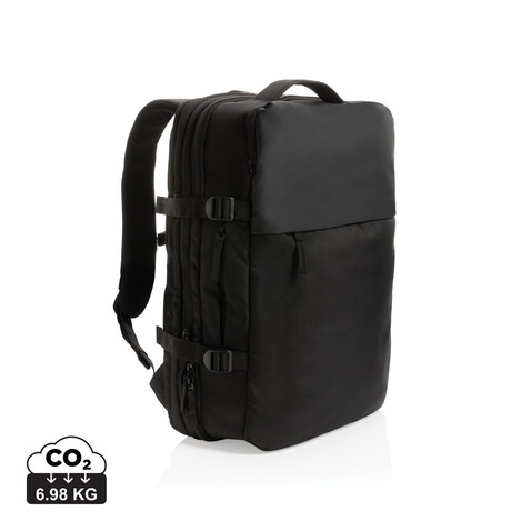 Swiss Peak AWARE™ RPET 15.6" erweiterbarer Wochenendrucksack schwarz bedrucken, Art.-Nr. P762.791 Swiss Peak AWARE™ RPET 15.6" erweiterbarer Wochenendrucksack schwarz bedrucken, Art.-Nr. P762.791