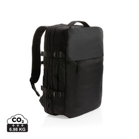 Swiss Peak AWARE™ RPET 15.6&amp;quot; erweiterbarer Wochenendrucksack schwarz bedrucken, Art.-Nr. P762.791