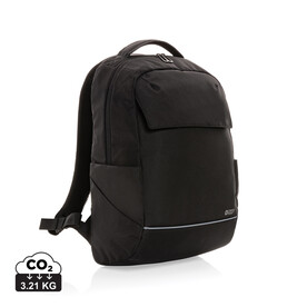 Swiss Peak Brooke AWARE™ 15,6&amp;quot; Laptop-Rucksack aus rPET schwarz bedrucken, Art.-Nr. P763.031