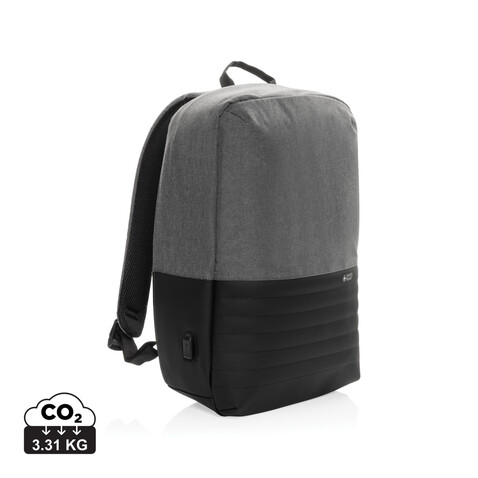Swiss Peak AWARE™ Anti-Theft-RFID 15.6"-Laptop-Rucksack grau bedrucken, Art.-Nr. P763.132
