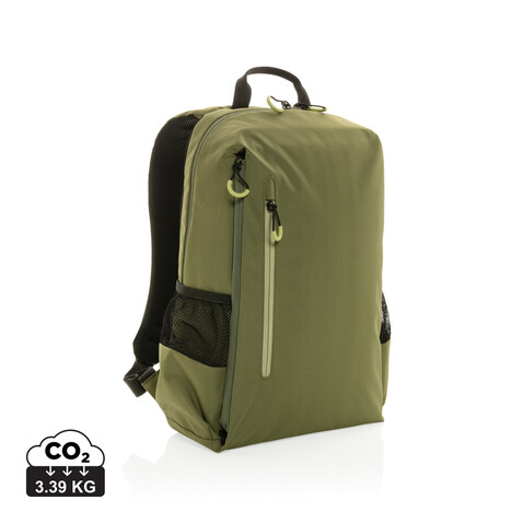Impact AWARE™ Lima 15.6" RFID Laptop-Rucksack grün, grün bedrucken, Art.-Nr. P763.157