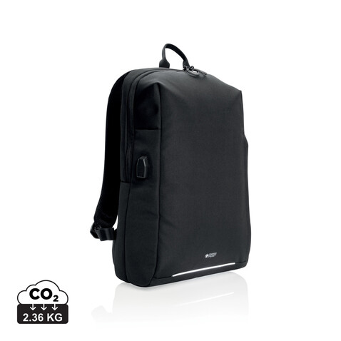 Swiss Peak AWARE™ RFID und USB A-Laptop-Rucksack schwarz bedrucken, Art.-Nr. P763.161 Swiss Peak AWARE™ RFID und USB A-Laptop-Rucksack schwarz bedrucken, Art.-Nr. P763.161
