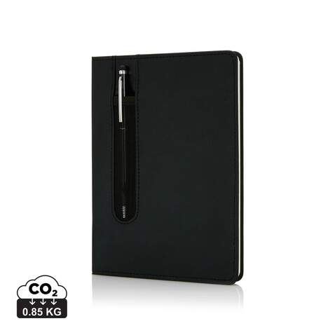 Basic Hardcover PU A5 Notizbuch mit Stylus-Stift schwarz bedrucken, Art.-Nr. P773.311 Basic Hardcover PU A5 Notizbuch mit Stylus-Stift schwarz bedrucken, Art.-Nr. P773.311