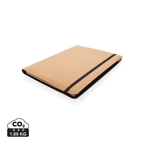 Deluxe Kork Portfolio A4 mit Stift braun bedrucken, Art.-Nr. P774.131