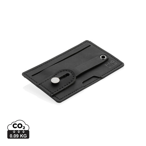 3-in1-RFID Kartenhalter für Ihr Smartphone schwarz bedrucken, Art.-Nr. P820.741