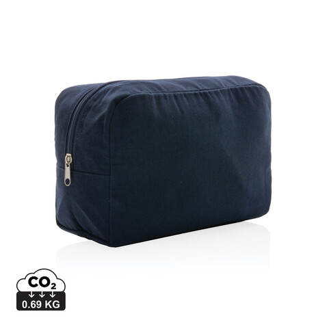 Impact Aware™ 285g/m² Kosmetiktasche aus ungefärbtem Canvas navy blau bedrucken, Art.-Nr. P820.785 Impact Aware™ 285g/m² Kosmetiktasche aus ungefärbtem Canvas navy blau bedrucken, Art.-Nr. P820.785