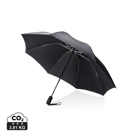 Swiss Peak AWARE™ 23" faltbarer umgekehrter Regenschirm schwarz bedrucken, Art.-Nr. P850.461 Swiss Peak AWARE™ 23" faltbarer umgekehrter Regenschirm schwarz bedrucken, Art.-Nr. P850.461