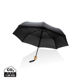 21&amp;quot; Impact AWARE™ RPET 190T Bambus-Schirm autom. open/close schwarz bedrucken, Art.-Nr. P850.611