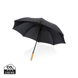 27&amp;quot; Impact AWARE™ RPET 190T Auto-Open Bambus-Schirm schwarz bedrucken, Art.-Nr. P850.661