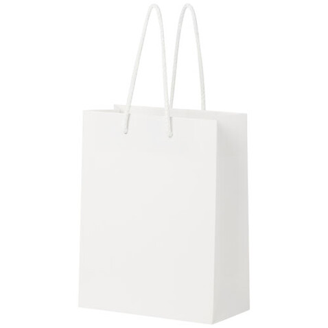 Handgefertigte 170 g/m² Integra-Papiertüte mit Kunststoff Kordelgriffen – 18 × 9 × 23 cm, weiss bedrucken, Art.-Nr. 1ZB00901 Handgefertigte 170 g/m² Integra-Papiertüte mit Kunststoff Kordelgriffen – 18 × 9 × 23 cm, weiss bedrucken, Art.-Nr. 1ZB00901