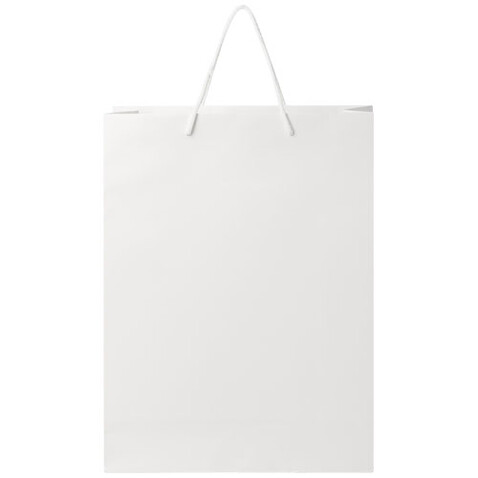 Handgefertigte 170 g/m² Integra-Papiertüte mit Kunststoff Kordelgriffen – 31 × 12 × 41 cm, weiss bedrucken, Art.-Nr. 1ZB01101 Handgefertigte 170 g/m² Integra-Papiertüte mit Kunststoff Kordelgriffen – 31 × 12 × 41 cm, weiss bedrucken, Art.-Nr. 1ZB01101