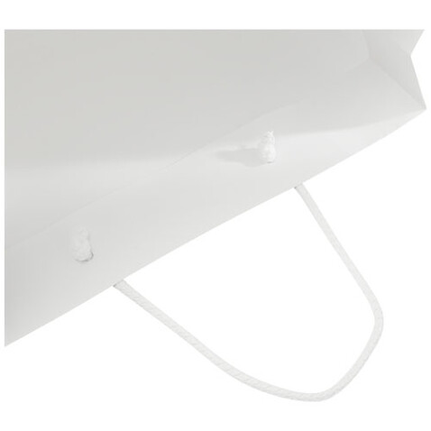 Handgefertigte 170 g/m² Integra-Papiertüte mit Kunststoff Kordelgriffen – 31 × 12 × 41 cm, weiss bedrucken, Art.-Nr. 1ZB01101 Handgefertigte 170 g/m² Integra-Papiertüte mit Kunststoff Kordelgriffen – 31 × 12 × 41 cm, weiss bedrucken, Art.-Nr. 1ZB01101